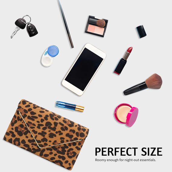 BBjinronjy Clutch Für Hochzeit Kettentasche Damen handtaschen damen klein,elegant Samt Umschlag Crossbody Klassisch Clutch Tasche Abendtasche Hochzeit (Leopard)