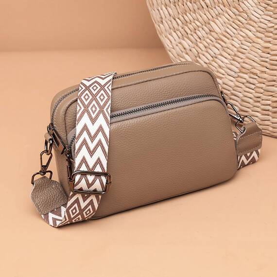 TIAASTAP Damen Umhängetasche Klein Leder Handtasche Crossbody Bag Crossbag Schultertasche Damen Tasche Moderne Taschen mit breitem Schultergurt und 3 Fächern