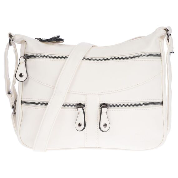 Christian Wippermann Damen Umhängetasche Mittelgroß - Strapazierfähiges, Wasserfestes Kunstleder in Leder Optik - Viele Fächer & Zwei Reißverschlüsse - 30x26x10cm, Trageriemen 155cm - Damenhandtasche