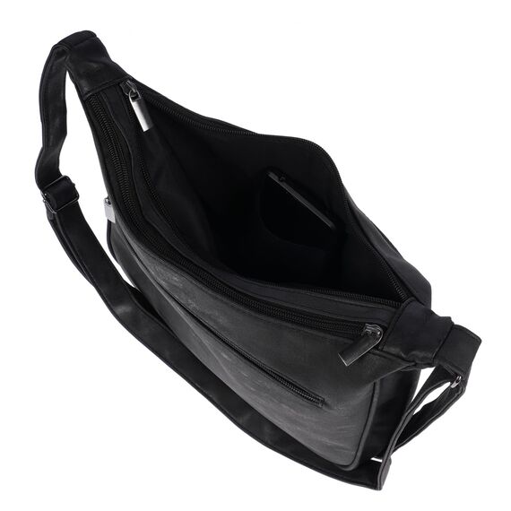 Christian Wippermann Damen Umhängetasche Mittelgroß - Strapazierfähiges, Wasserfestes Kunstleder in Leder Optik - Viele Fächer & Zwei Reißverschlüsse - 30x26x10cm, Trageriemen 155cm - Damenhandtasche