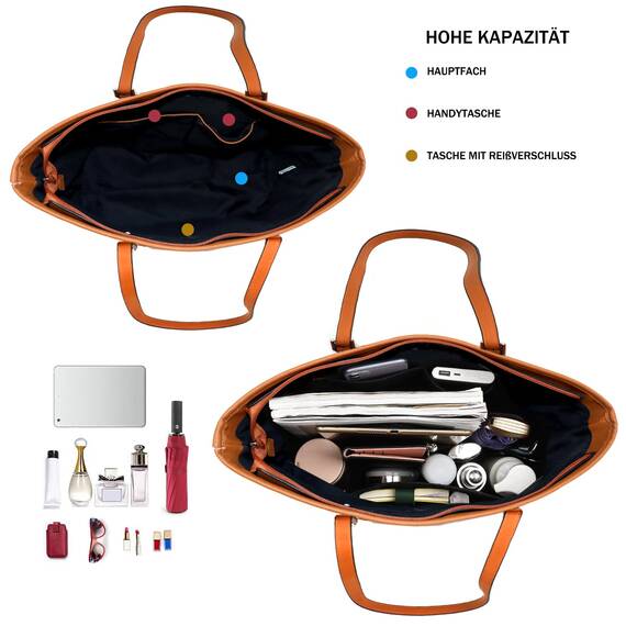 TANTOMI Handtasche Damen Set Tasche Mit Geldbörse für Büro Schule Einkauf Handtasche Damen Groß Mit Quasten Damen und Pelz Kugel Plüsch Schlüsselring