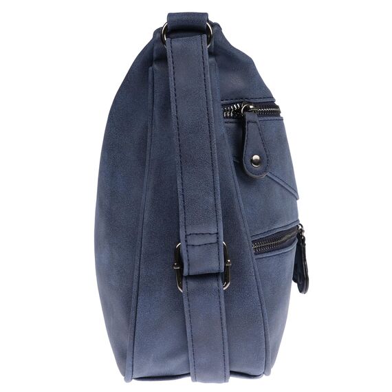 Christian Wippermann Damen Umhängetasche Mittelgroß - Strapazierfähiges, Wasserfestes Kunstleder in Leder Optik - Viele Fächer & Zwei Reißverschlüsse - 30x26x10cm, Trageriemen 155cm - Damenhandtasche