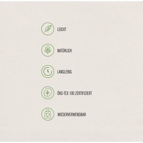 Cottonbagjoe Große Shopper Baumwolltasche 45 × 38 × 10 cm aus 220 g/m² Baumwolle – Stofftasche mit Reißverschluss-Innentasche, Softfinish & schwarzen Henkeln – OEKO-TEX® STANDARD 100