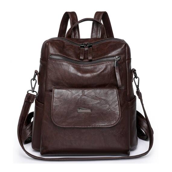 Puwuzixi Frauen Rucksack Wasserdicht Anti-Diebstahl Leichtgewicht PU Mode Reisen Mehrzweck Cabrio Geldbörse Umhängetasche Handtasche Rucksack（Chocolate）