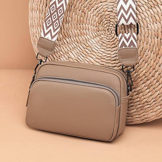 TIAASTAP Damen Umhängetasche Klein Leder Handtasche Crossbody Bag Crossbag Schultertasche Damen Tasche Moderne Taschen mit breitem Schultergurt und 3 Fächern