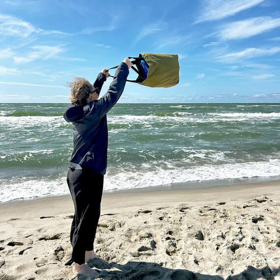 Cottonbagjoe Große Shopper Baumwolltasche 45 × 38 × 10 cm aus 220 g/m² Baumwolle – Stofftasche mit Reißverschluss-Innentasche, Softfinish & schwarzen Henkeln – OEKO-TEX® STANDARD 100