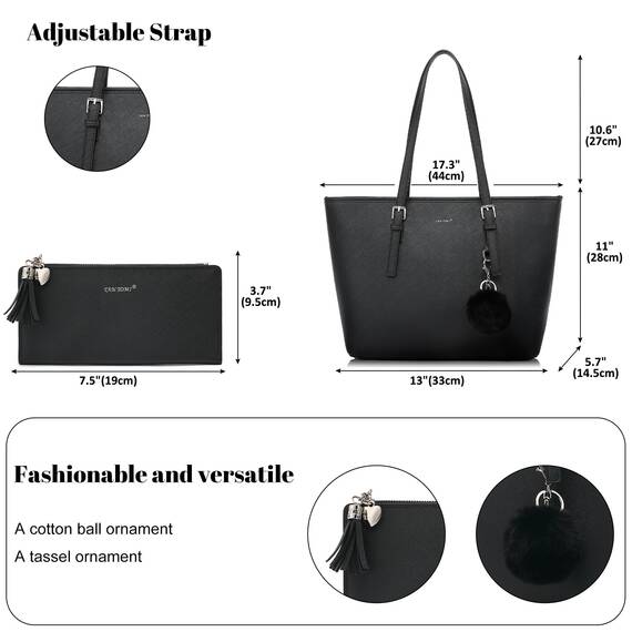 TANTOMI Handtaschen für Damen, 39,6 cm (15,6 Zoll), PU-Leder, Schultertasche, Laptoptasche, leicht, stilvoll, Designer-Schulhandtasche mit Damengeldbörse und Kartenhalter für Einkaufen, Arbeit, Reisen