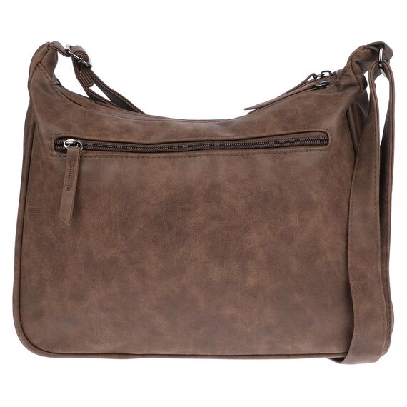 Christian Wippermann Damen Umhängetasche Mittelgroß - Strapazierfähiges, Wasserfestes Kunstleder in Leder Optik - Viele Fächer & Zwei Reißverschlüsse - 30x26x10cm, Trageriemen 155cm - Damenhandtasche