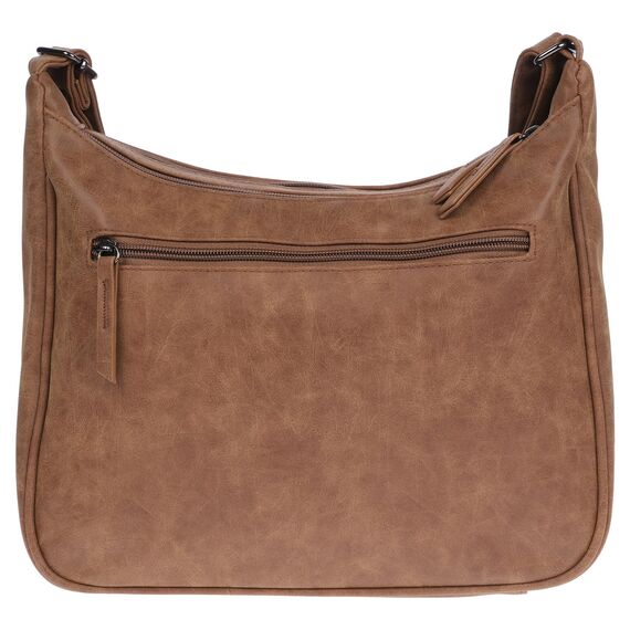 Christian Wippermann Damen Umhängetasche Mittelgroß - Strapazierfähiges, Wasserfestes Kunstleder in Leder Optik - Viele Fächer & Zwei Reißverschlüsse - 30x26x10cm, Trageriemen 155cm - Damenhandtasche