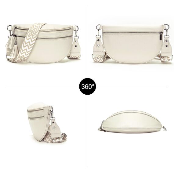 LANXINGLUO bauchtasche damen beige umhängetasche damen beige crossbody bag Mit Kreditkartenfach und 2 Schultergurten gürteltasche damen