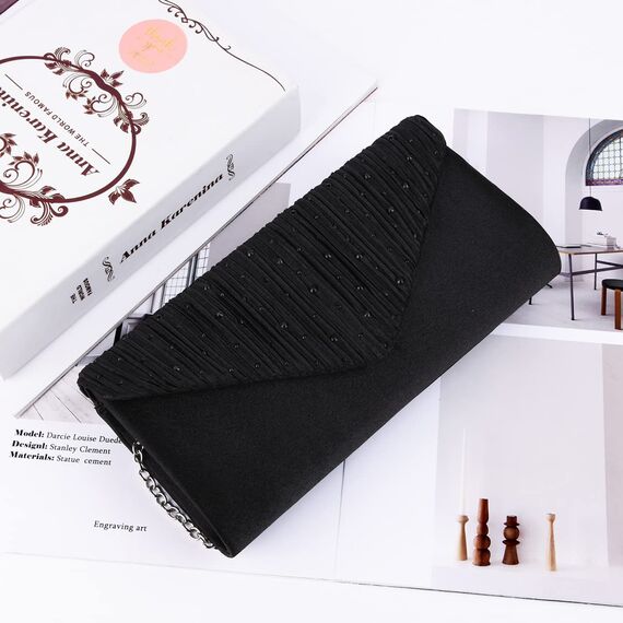 OSDUE Kettentasche, Clutch Damen, Glitzer Abendtasche, Elegante Envelope Tasche Kettentasche Schultertaschen für Hochzeit Party Freizeit Date