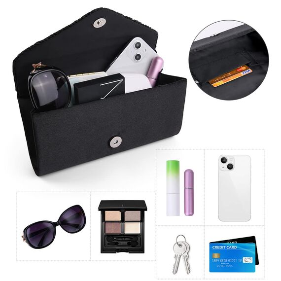 OSDUE Kettentasche, Clutch Damen, Glitzer Abendtasche, Elegante Envelope Tasche Kettentasche Schultertaschen für Hochzeit Party Freizeit Date