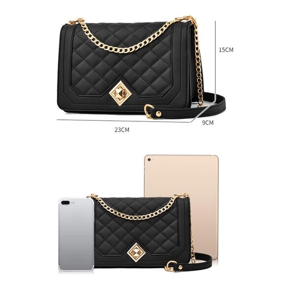 Travistar Kleine Umhängetasche Damen – Handtasche Damen Klein aus Kunstleder, Kette Schulterriemen Tasche Crossbody Bag mit Reißverschluss, Schultertasche für Alltag, Reisen & Geschenk