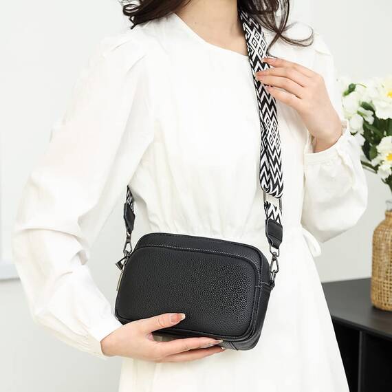TIAASTAP Damen Umhängetasche Klein Leder Handtasche Crossbody Bag Crossbag Schultertasche Damen Tasche Moderne Taschen mit breitem Schultergurt und 3 Fächern