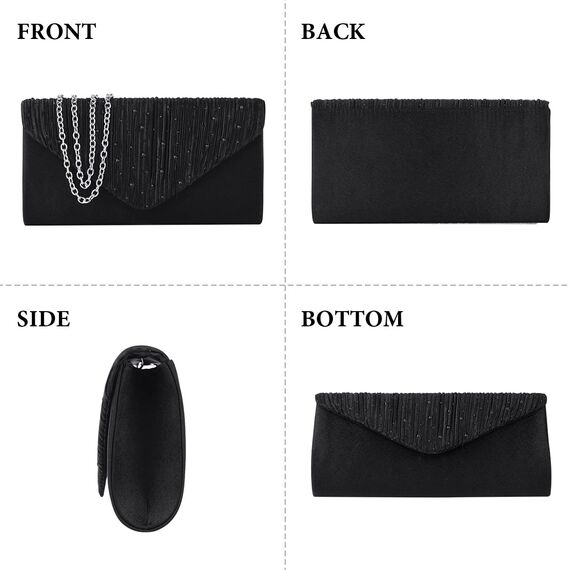 OSDUE Kettentasche, Clutch Damen, Glitzer Abendtasche, Elegante Envelope Tasche Kettentasche Schultertaschen für Hochzeit Party Freizeit Date