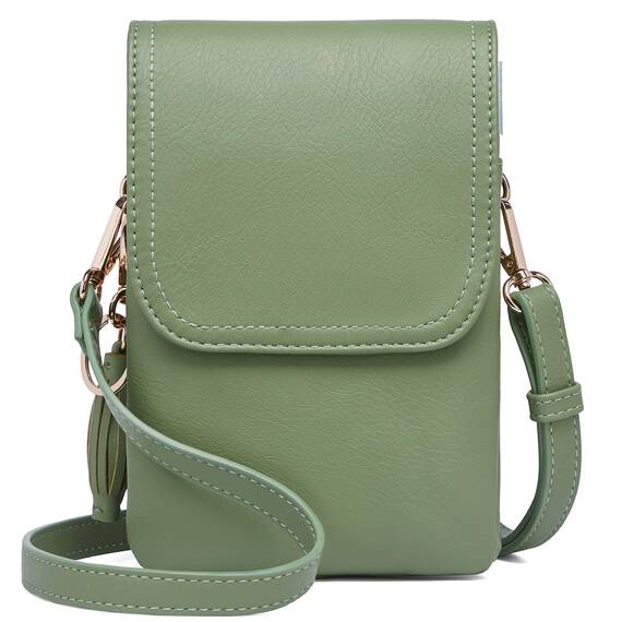 Roulens kleine Handy Umhängetasche Damen, Handytasche mit Geldbörse zum Umhängen, PU Leder Tasche damen für Frauen Designer, verstellbarer Riemen und Schlüsselanhänger