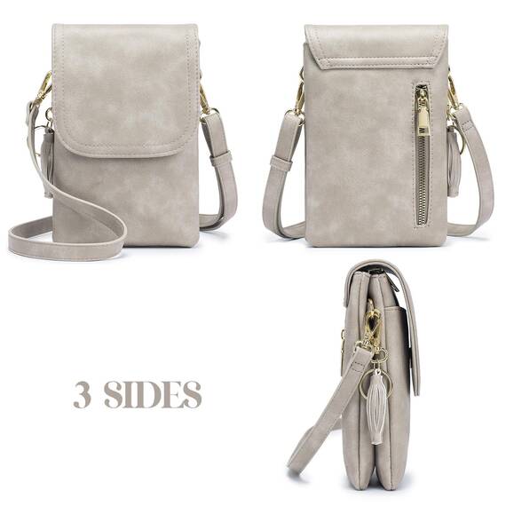 Roulens kleine Handy Umhängetasche Damen, Handytasche mit Geldbörse zum Umhängen, PU Leder Tasche damen für Frauen Designer, verstellbarer Riemen und Schlüsselanhänger
