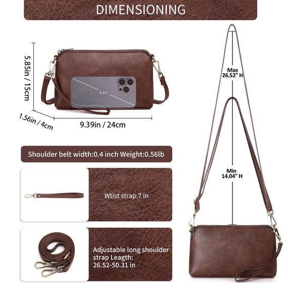GAEKEAO Umhängetasche Damen Handy, Crossbody Bag Damen, Tasche Damen umhängetasche Geldbörse, Handtasche Damen umhängetasche, mit Kartenfächer Verstellbar Abnehmbar Schultergurt für Frauen