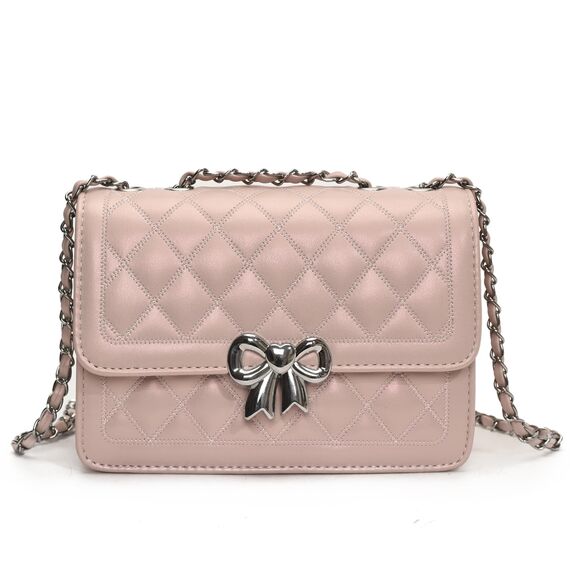Travistar Kleine Handtasche Damen Umhängetasche Damen Klein Tasche Niedlich Schultertasche Gesteppt PU Leder Crossbody Bag für Mädchen Frauen mit Kette Schulterriemen, Rosa