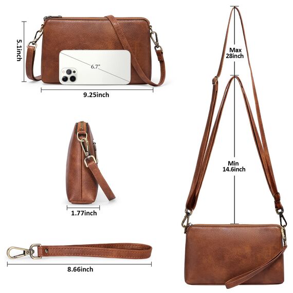 GAEKEAO Umhängetasche Damen Handy, Crossbody Bag Damen, Tasche Damen umhängetasche Geldbörse, Handtasche Damen umhängetasche, mit Kartenfächer Verstellbar Abnehmbar Schultergurt für Frauen