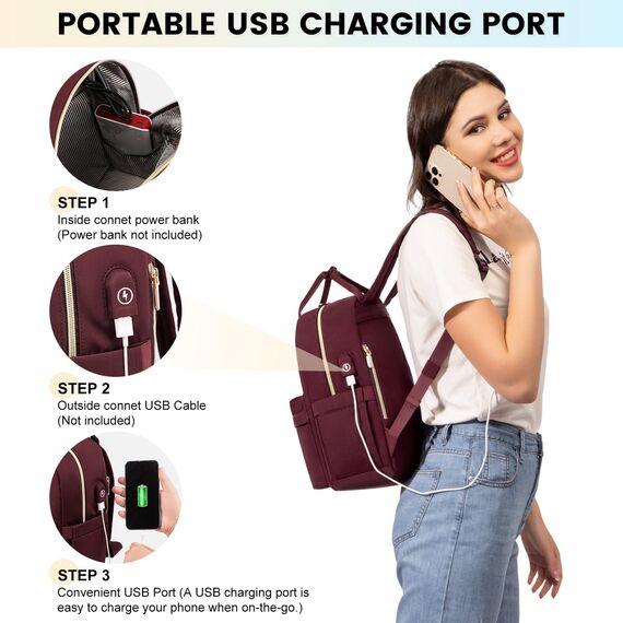 LOVEVOOK Rucksack Damen Klein Cityrucksack Handtasche 2 in 1 Wasserdicht 13.3 zoll Laptop Schultasche Mini Backpack Women Elegant Tagesrucksack Kleiner Casual Daypack für Reise Freizeit Arbeit