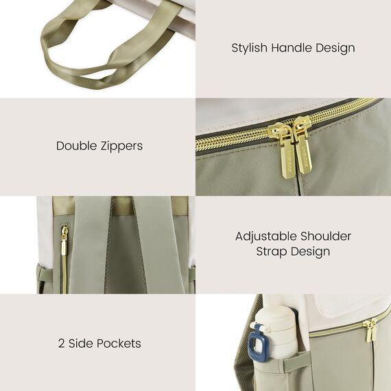 LOVEVOOK Rucksack Damen Klein Cityrucksack Kleiner Handtasche 2 in 1 Rucksacktasche, Mini Schultertasche Tasche Backpack Women Elegant für Freizeit Reisen Arbeit, Hellgrün