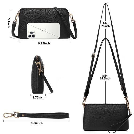 GAEKEAO Umhängetasche Damen Handy, Crossbody Bag Damen, Tasche Damen umhängetasche Geldbörse, Handtasche Damen umhängetasche, mit Kartenfächer Verstellbar Abnehmbar Schultergurt für Frauen