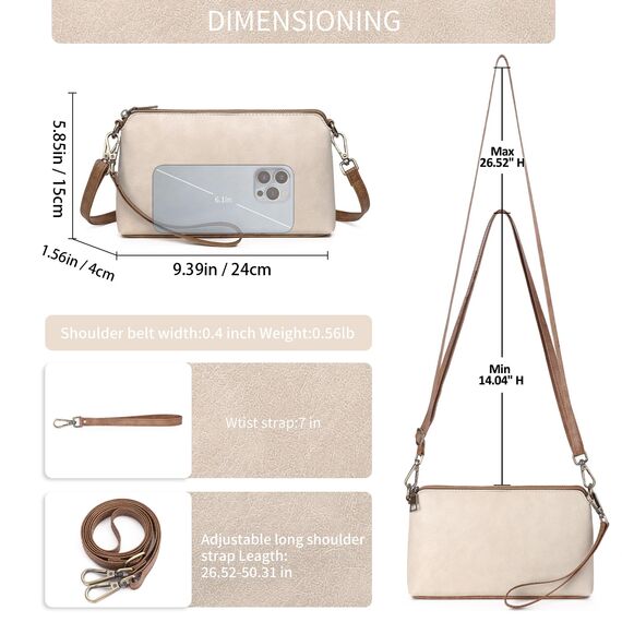 GAEKEAO Umhängetasche Damen Handy, Crossbody Bag Damen, Tasche Damen umhängetasche Geldbörse, Handtasche Damen umhängetasche, mit Kartenfächer Verstellbar Abnehmbar Schultergurt für Frauen