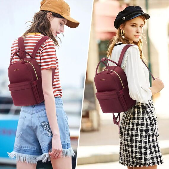 LOVEVOOK Kleiner Rucksack Damen Klein Cityrucksack Handtasche 2 in 1 Wasserdicht Tagesrucksack Mini Backpack Women Elegant Casual Daypack für Reise Freizeit Einkauf Arbeit