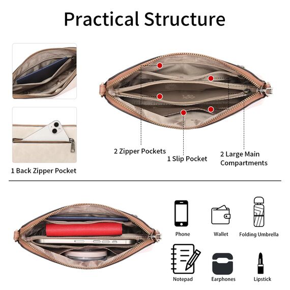 GAEKEAO Umhängetasche Damen Handy, Crossbody Bag Damen, Tasche Damen umhängetasche Geldbörse, Handtasche Damen umhängetasche, mit Kartenfächer Verstellbar Abnehmbar Schultergurt für Frauen