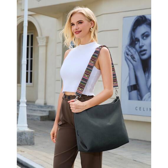 Prite Shopper Tasche Damen Groß Cord Tasche Tote Bag mit Verstellbarem Schultergurt für College Schule Arbeit Reisen Einkaufen（Grau）