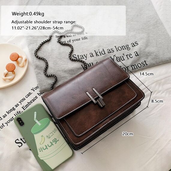 Travistar Kleine Handtasche Damen Umhängetasche Damen Klein Tasche Niedlich Schultertasche PU Leder Crossbody Bag für Mädchen Frau mit Kette Schulterriemen, Khaki