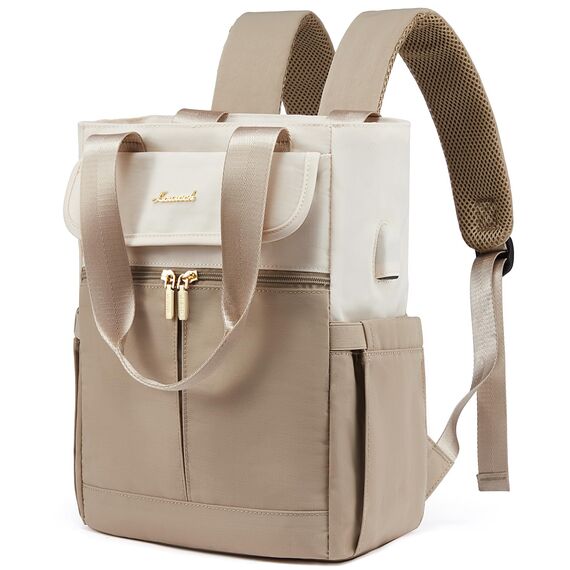 LOVEVOOK Rucksack Damen Klein Cityrucksack Kleiner Handtasche 2 in 1 Rucksacktasche, Mini Schultertasche Tasche Backpack Women Elegant für Freizeit Reisen Arbeit, Beige Khaki