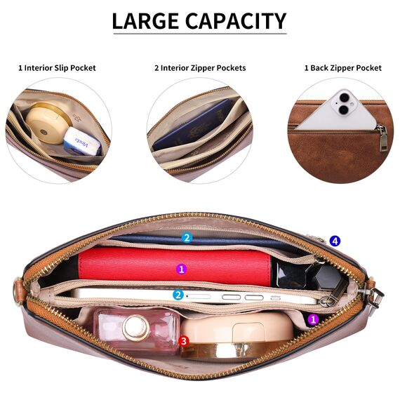 GAEKEAO Umhängetasche Damen Handy, Crossbody Bag Damen, Tasche Damen umhängetasche Geldbörse, Handtasche Damen umhängetasche, mit Kartenfächer Verstellbar Abnehmbar Schultergurt für Frauen