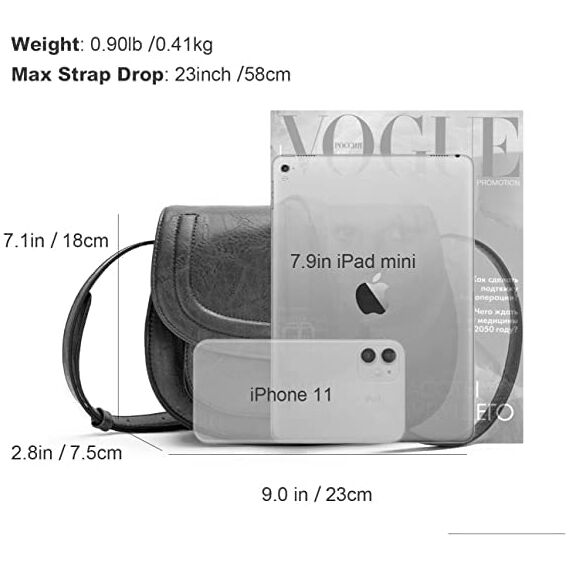 AFKOMST Umhängetasche Damen Klein, Frauen PU Leder Schultertaschen, Handtasche Damen, mit Verstellbar Abnehmbar Schultergurt