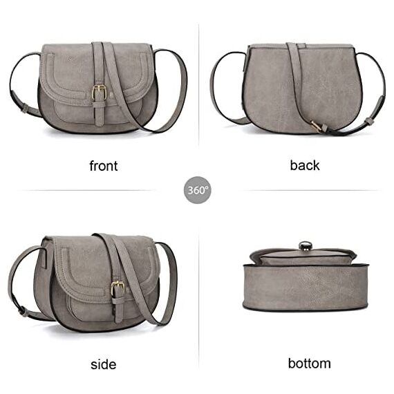 AFKOMST Umhängetasche Damen Klein, Frauen PU Leder Schultertaschen, Handtasche Damen, mit Verstellbar Abnehmbar Schultergurt