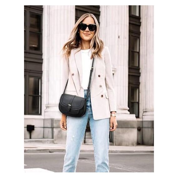 AFKOMST Umhängetasche Damen Klein, Frauen PU Leder Schultertaschen, Handtasche Damen, mit Verstellbar Abnehmbar Schultergurt…