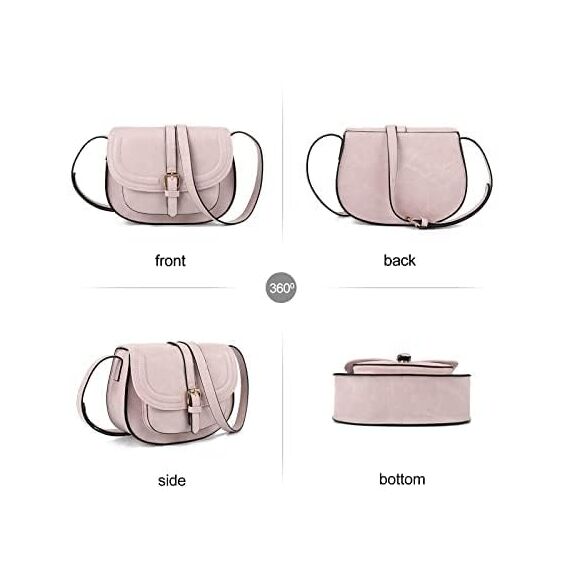 AFKOMST Umhängetasche Damen Klein, Frauen PU Leder Schultertaschen, Handtasche Damen, mit Verstellbar Abnehmbar Schultergurt…