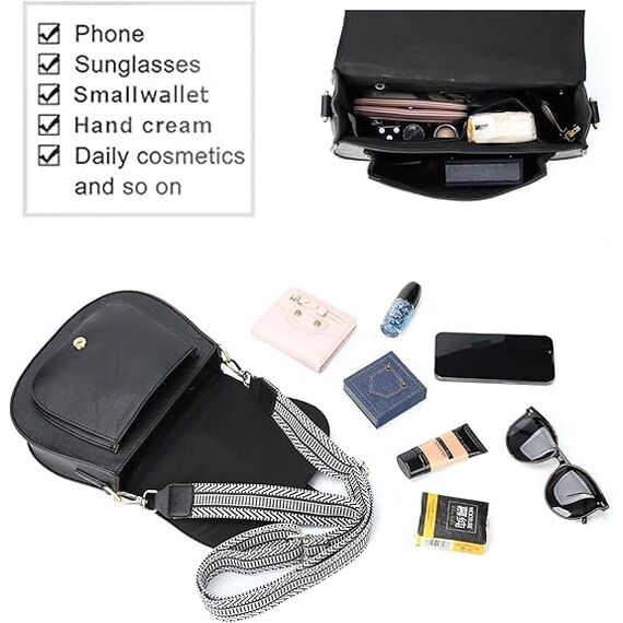 AFKOMST Umhängetasche Damen Klein, Frauen PU Leder Schultertaschen, Handtasche Damen, mit Verstellbar Abnehmbar Schultergurt