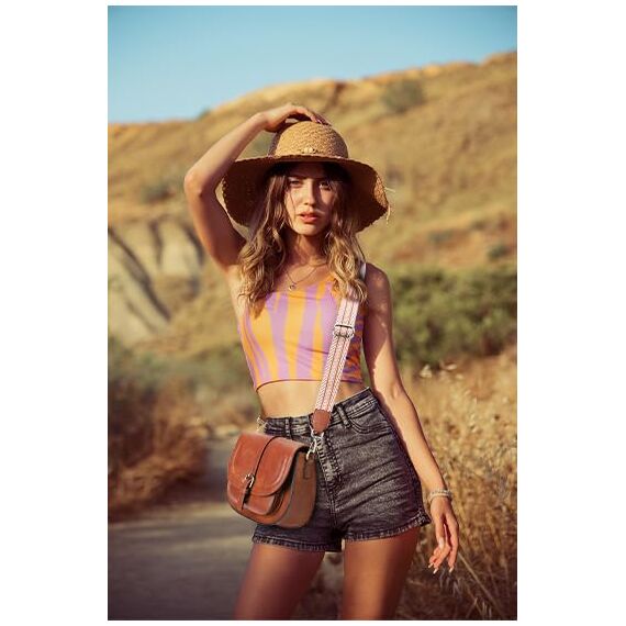 AFKOMST Umhängetasche für Damen Kleiner Beutel und Schultertasche Vintage Sattel Handtaschen Veganes Leder, Small