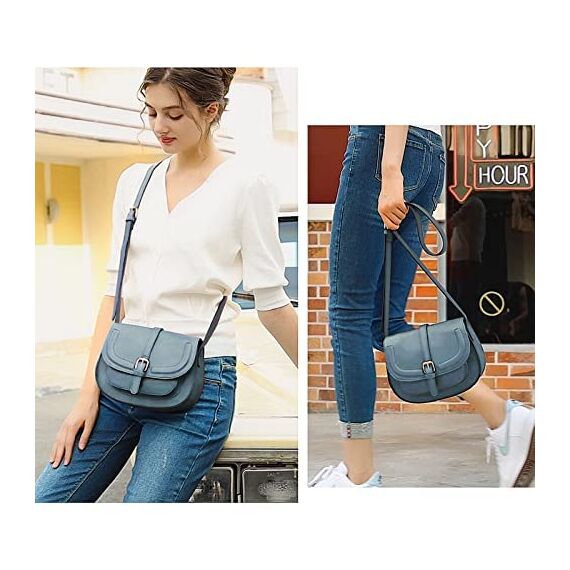 AFKOMST Umhängetasche Damen Klein, Frauen PU Leder Schultertaschen, Handtasche Damen, mit Verstellbar Abnehmbar Schultergurt