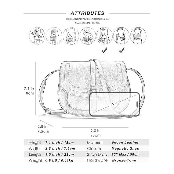 AFKOMST Umhängetasche Damen Klein, Frauen PU Leder Schultertaschen, Handtasche Damen, mit Verstellbar Abnehmbar Schultergurt…
