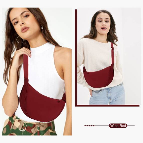 TIAASTAP Damen Halbmond Crossbody Umhängetasche, Unisex Hobo Crossbody Bag, Wasserdichte Leichtes Nylon Bauchtasche mit verstellbarer Schultergurt Für Alltag & Freizeit