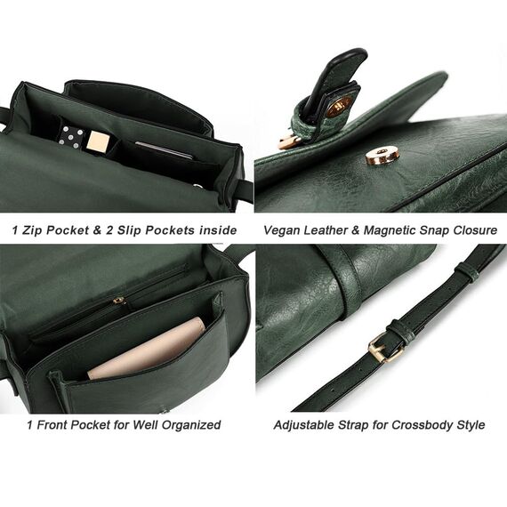 AFKOMST Umhängetasche Damen Klein, Frauen PU Leder Schultertaschen, Handtasche Damen, mit Verstellbar Abnehmbar Schultergurt…