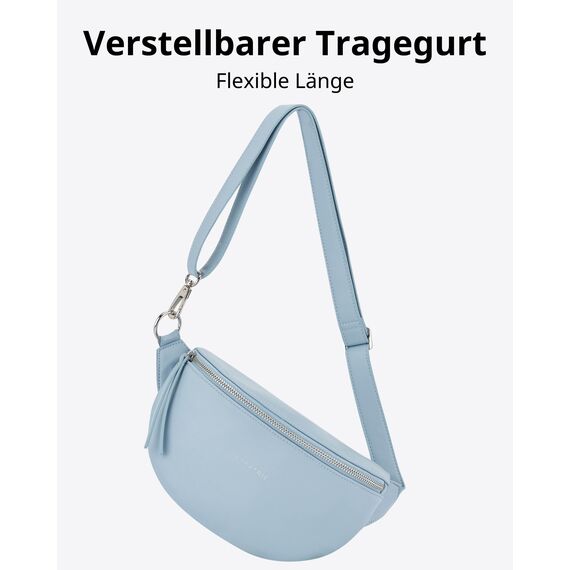 Expatrié Bauchtasche Damen Hellblau - Alice Small - Gürteltasche für Festival, Reisen & Alltag aus Veganem Leder - Brusttasche Stylisch - Wasserabweisend