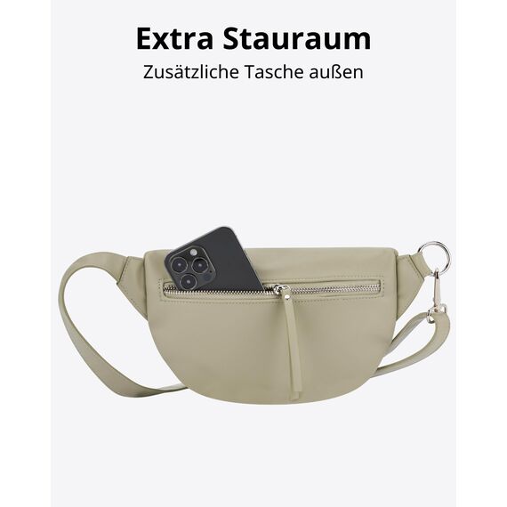 Expatrié Bauchtasche Damen Grün - Alice Small - Gürteltasche für Festival, Reisen & Alltag aus Veganem Leder - Brusttasche Stylisch - Wasserabweisend