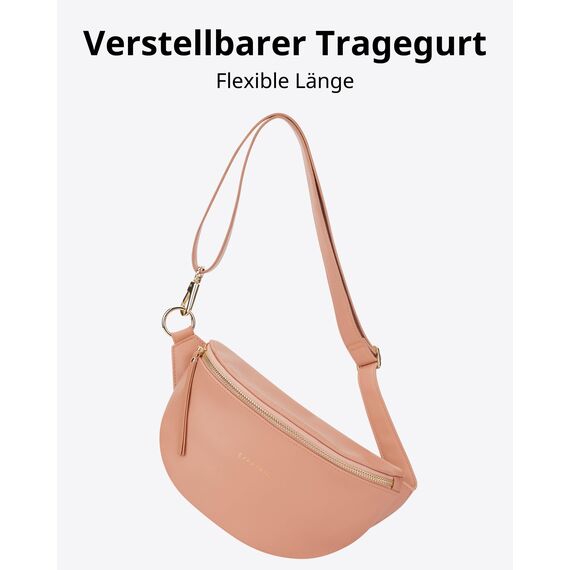 Expatrié Bauchtasche Damen Rosa - Alice Small - Gürteltasche für Festival, Reisen & Alltag aus Veganem Leder - Brusttasche Stylisch - Wasserabweisend