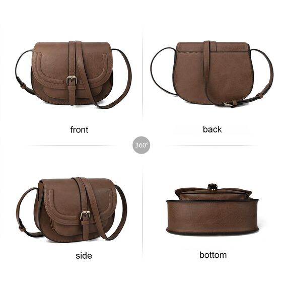 AFKOMST Umhängetasche Damen Klein, Frauen PU Leder Schultertaschen, Handtasche Damen, mit Verstellbar Abnehmbar Schultergurt