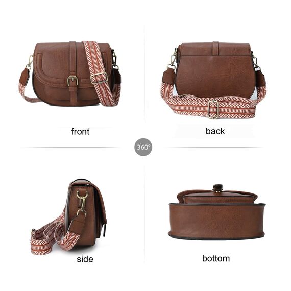 AFKOMST Umhängetasche für Damen Kleiner Beutel und Schultertasche Vintage Sattel Handtaschen Veganes Leder, Small