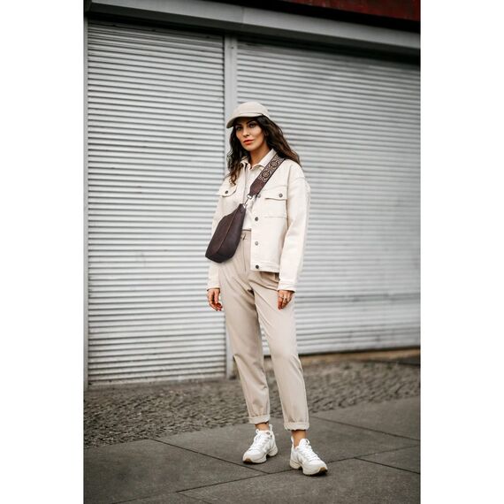 BOSTANTEN Handtasche Damen Mittelgroß Umhängetasche Crossbody Bags Leder Schultertasche für Frauen Shopper Tasche mit Verstellbarem Farbigem Riemen Kaffee